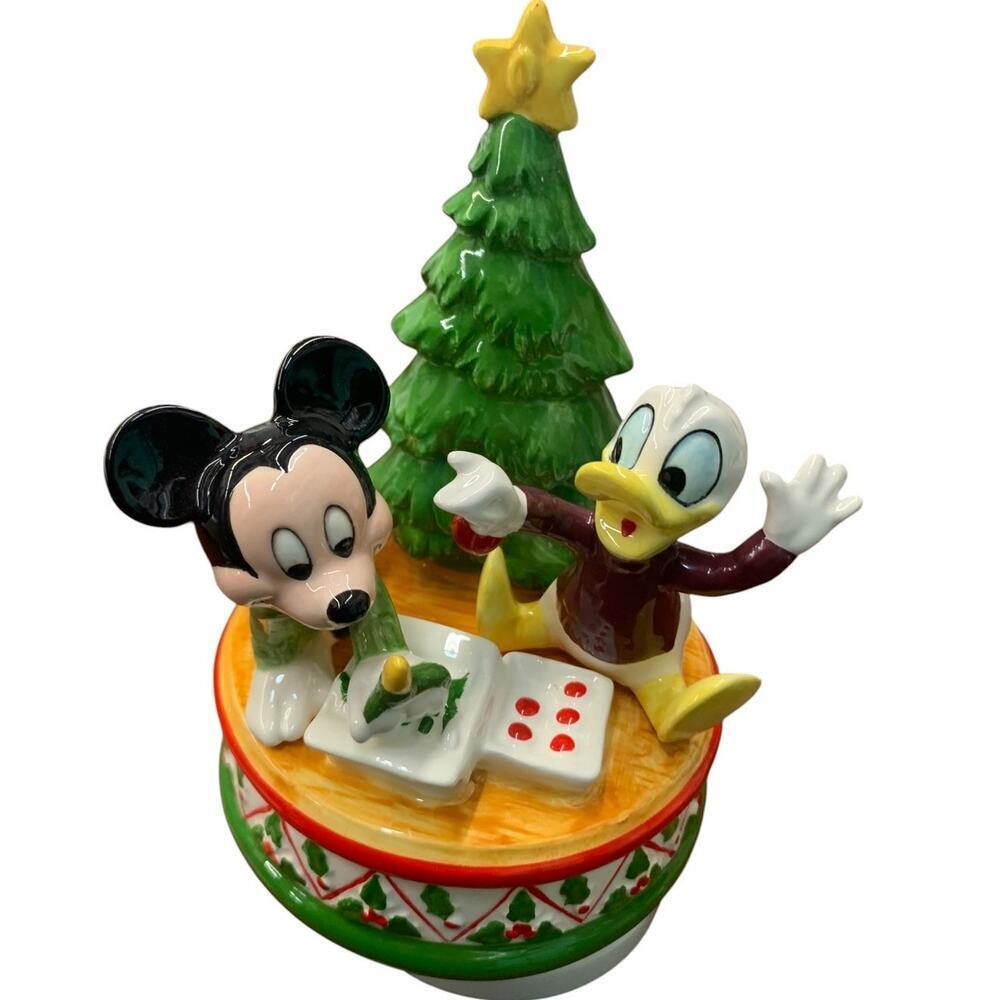 Vintage Disney SCHMID Mickey Mouse Donald Duck  Music‎ Box Figure